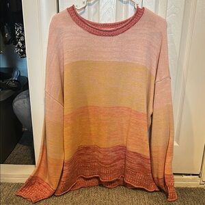 Gradient Pink and Orange Women's Sweater